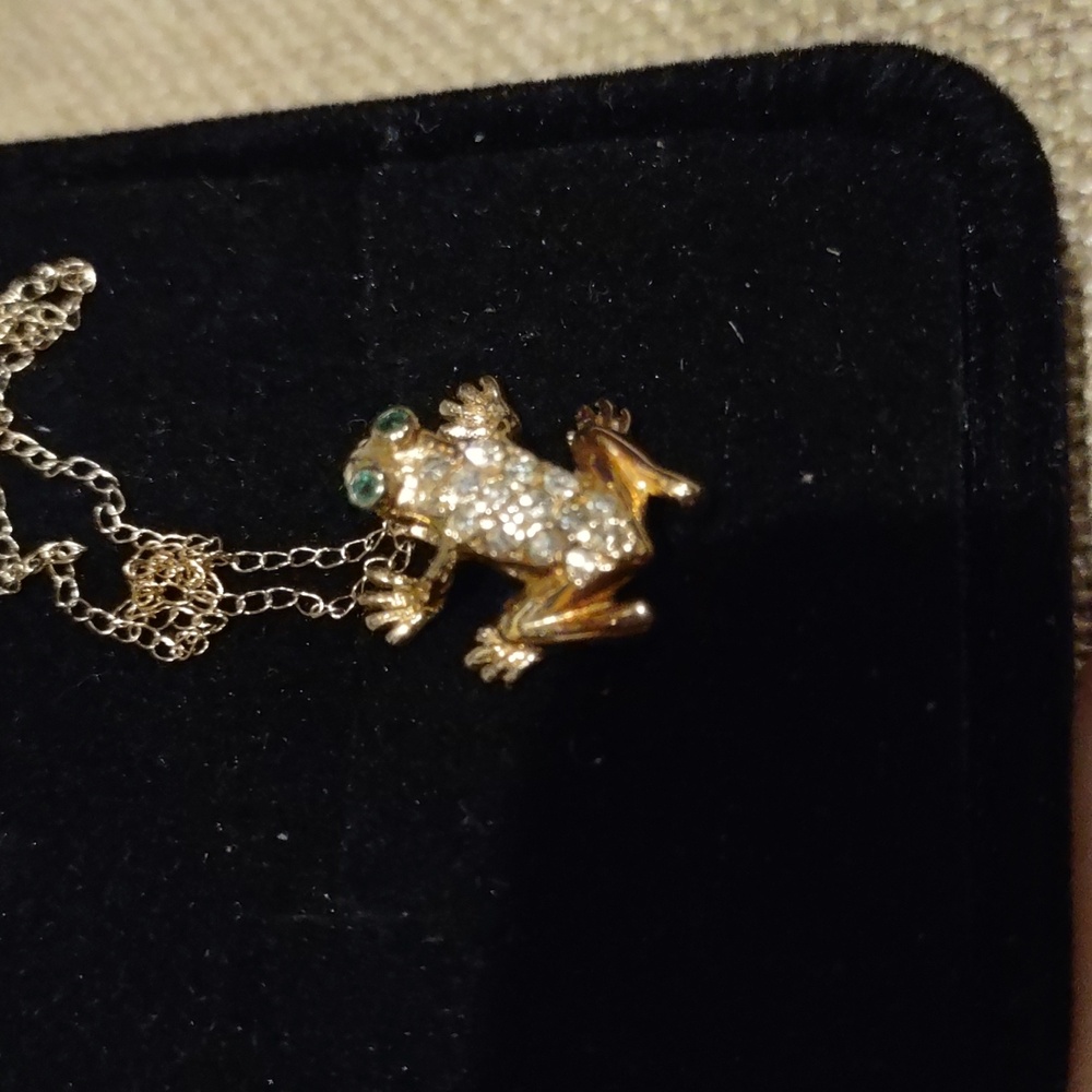 Diamond Frog Pendant Necklace, 14kt Yellow Gold - Picture 2 of 6